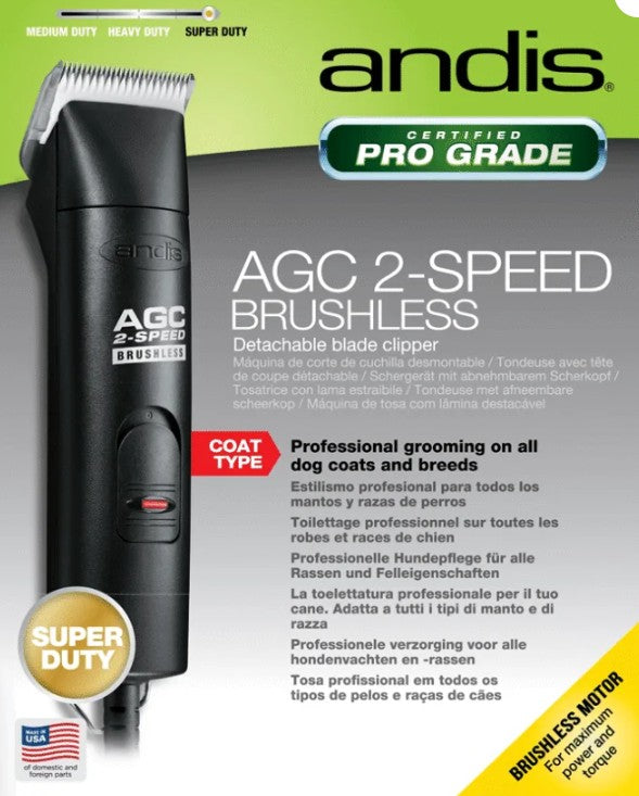 Andis AGCB 2‑Speed Brushless Clipper | Heavy‑Duty Professional Grooming Clipper