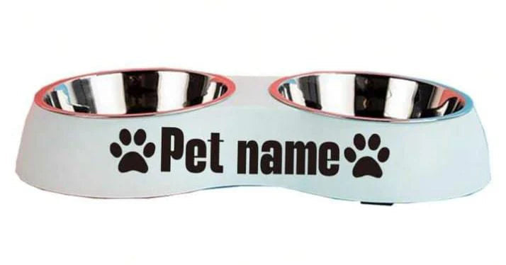 Personalized Double Stainless Steel Pet Bowl – Non-Slip & Mess-Free