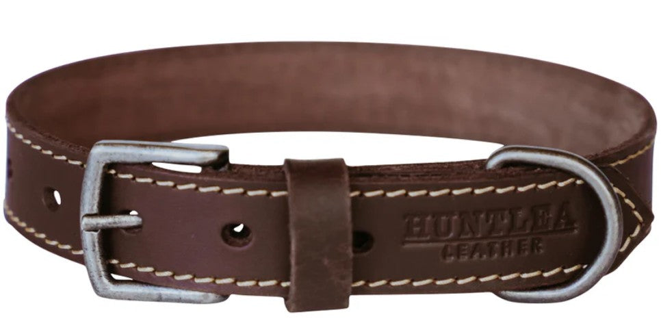 Huntlea Leopard Dog Leather Collar
