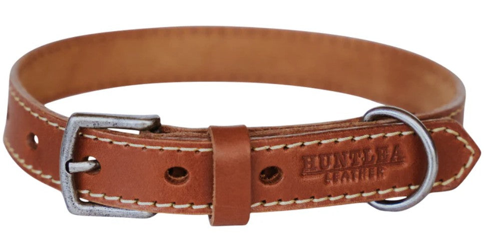 Huntlea Leopard Dog Leather Collar